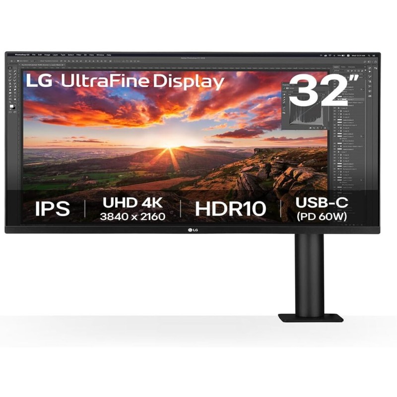LG 31,5" 32UN880K-B Ergo monit4K 3840x2160, IPS, Ergo stand60Hz, 350cd, 5ms, 2xHDMI, DP, Type-C