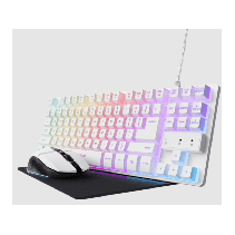 Trust GXT794W 3-u-1 gaming set, tastatura, miš i podloga zamiš, bijela boja