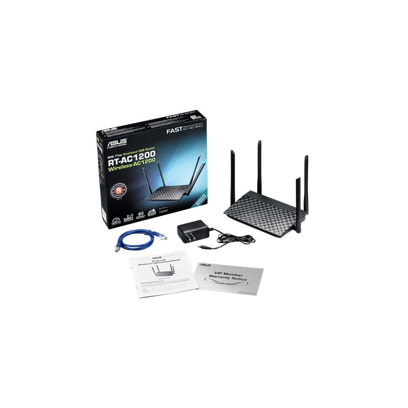 ASUS WiFi Router RT-AC1200Dual-Band4 externe anteneUSB 2.0 port
