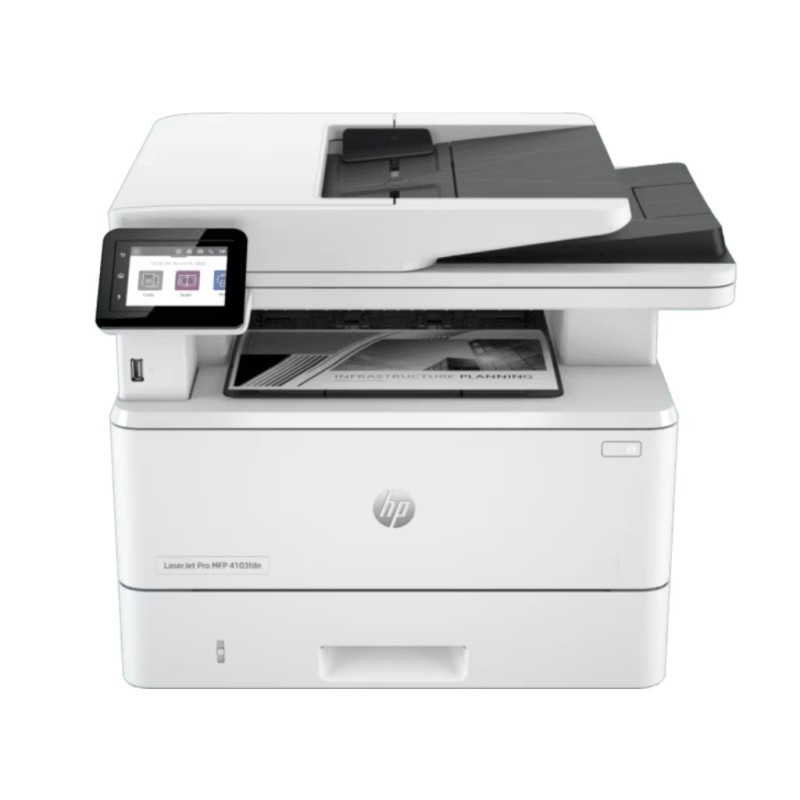 HP 2Z628A LaserJet Pro MFP 4103fdn – crno‑bijeli laserski multifunkcijski pisač, 38 str/min, automatsko obostrano, mrežno povezi