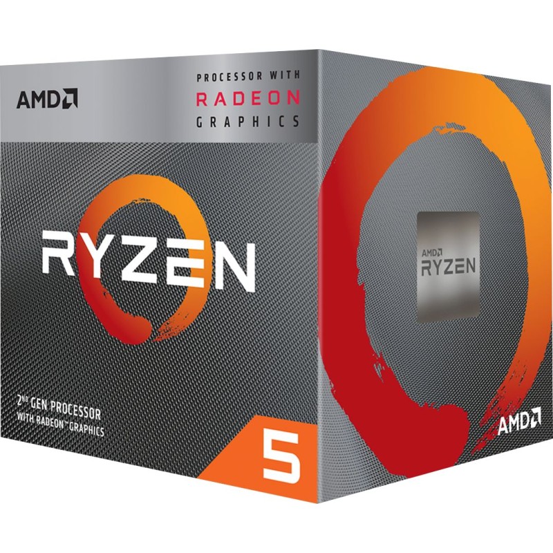 AMD Ryzen 5 3400G Box CPU – AM4, 4‑jezgreni/8‑thread, 3,7 GHz, 4 MB L3, 65 W, Radeon Vega 11