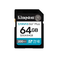 Kingston SD 64GB CanvasGoPlusSDXC,r/w:200/100MB/sDSLRs, mirrorless cameras, 4K video