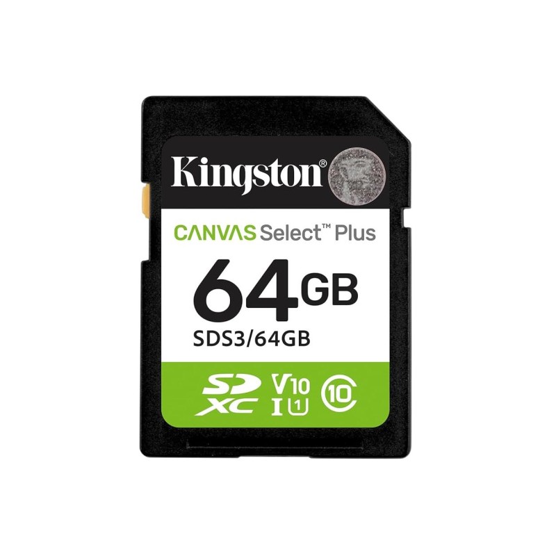 Kingston SD 64GB Class 10Canvas Select Plus100MBs Read,Class 10 UHS-I
