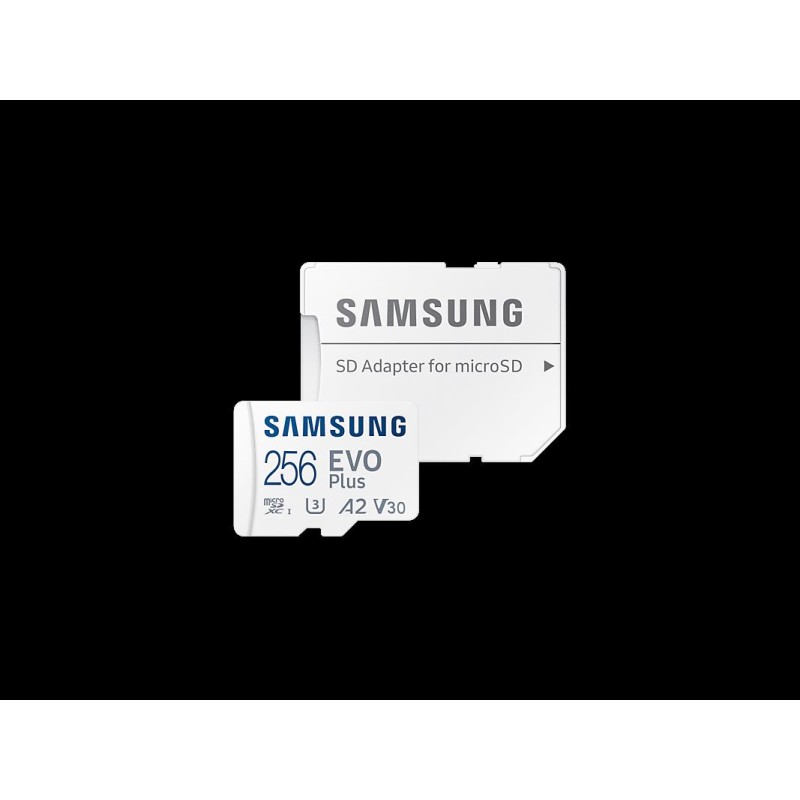 Samsung MicroSD 256GB EVO Plussa adapteromUp to 160MBs