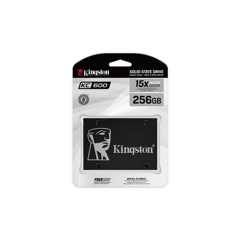 Kingston SSD 256GB 2.5" KC600SATA3,550/500MB/s3D TLC,XTS-AES 256-bit encryption