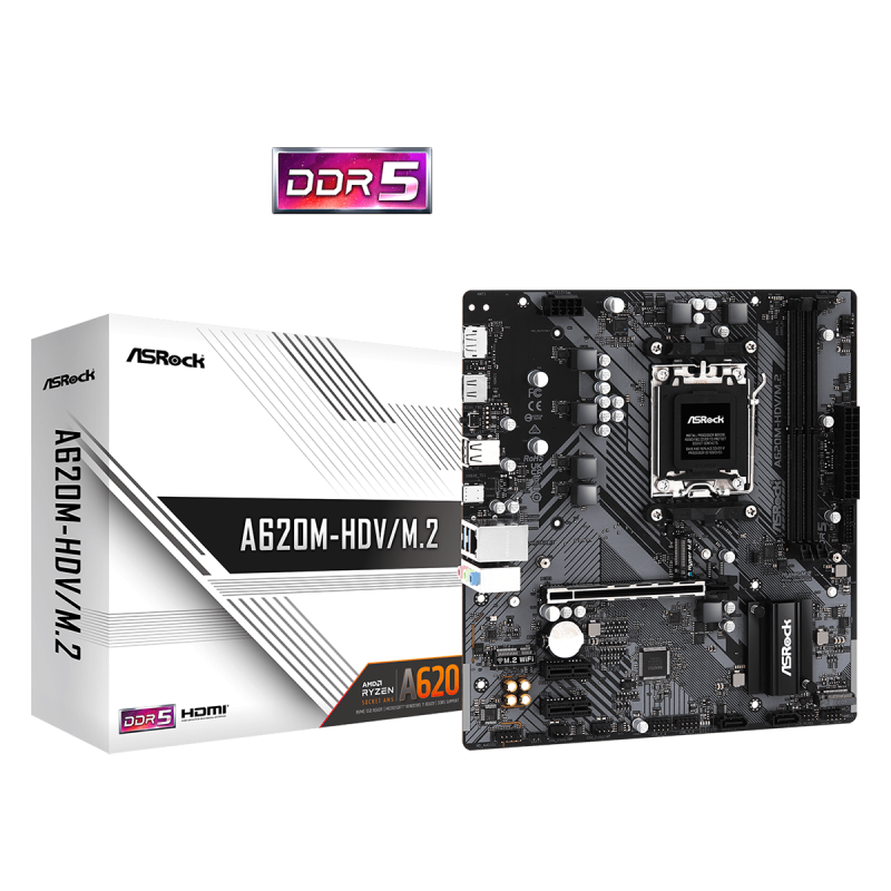 ASROCK MB A620M-HDV/M.2AM5, 2xDDR5, DP, HDMI, 2xM.22xSATA, RAID, microATX