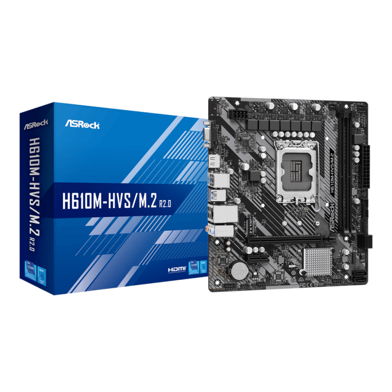 ASROCK MB H610M-HVS/M.2 R2.0Intel H6102xDDR4VGA,HDMIM.24xSATA36xUSBmicro ATX