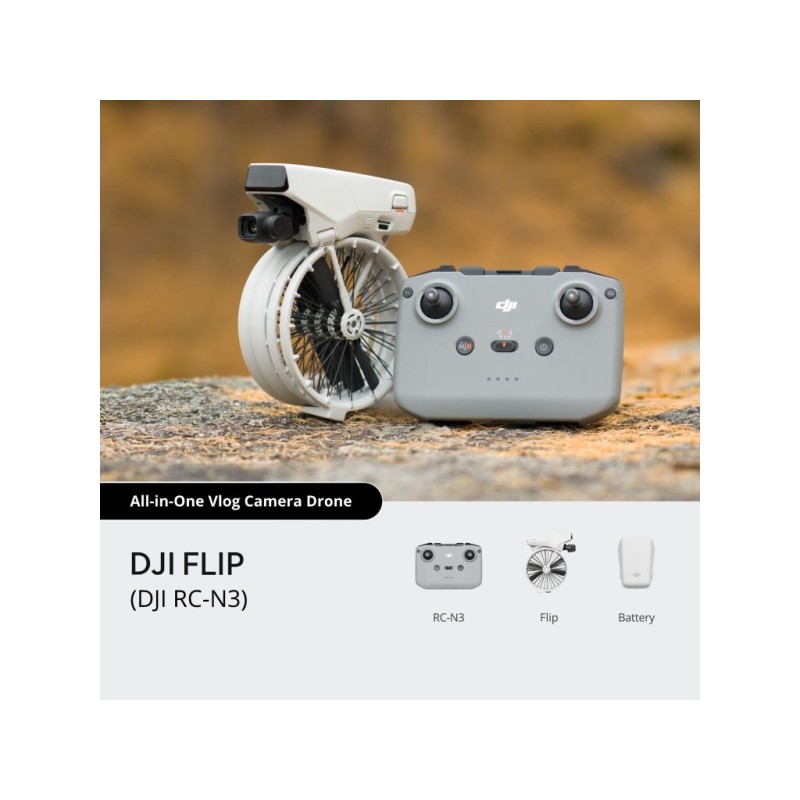 DJI Flip – daljinski upravljač RC‑N3 s 2,4 GHz/5,8 GHz, LCD zaslonom