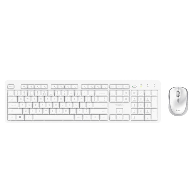 Trust ODY II WRLS bežični set tipkovnica i miš – bijela boja, 2,4 GHz, ergonomičan dizajn. Trust ODY II WRLS bežični set tipkovnica i miš – bijela boja, 2,4 GHz, ergonomičan dizajn.