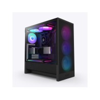 Inter-Tech CC-H52FB-R1 – NZXT H5 Flow Black RGB, mid‑tower, mini‑ITX/Micro‑ATX/ATX, 4× F120Q ventilatora