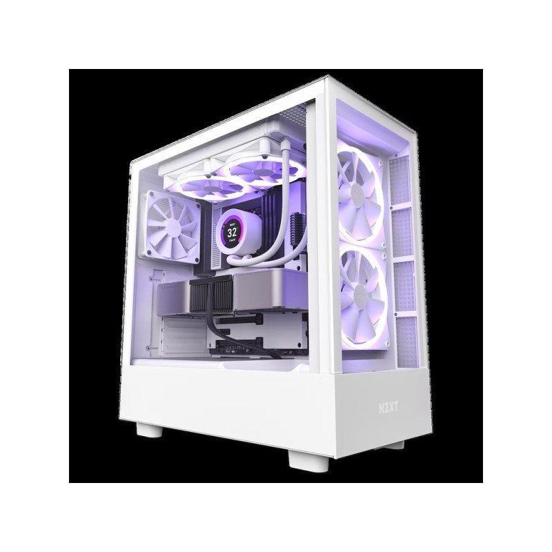 Inter‑Tech CC‑H51EW‑01 NZXT H5 Elite White – Mini‑ITX, Micro‑ATX, ATX, 3 ventilatora