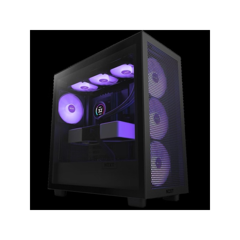 Inter-Tech CM-H71FB-R1 – NZXT H7 Flow Black RGB kućište, Mini‑ITX/Micro‑ATX/ATX, 4 ventilatora