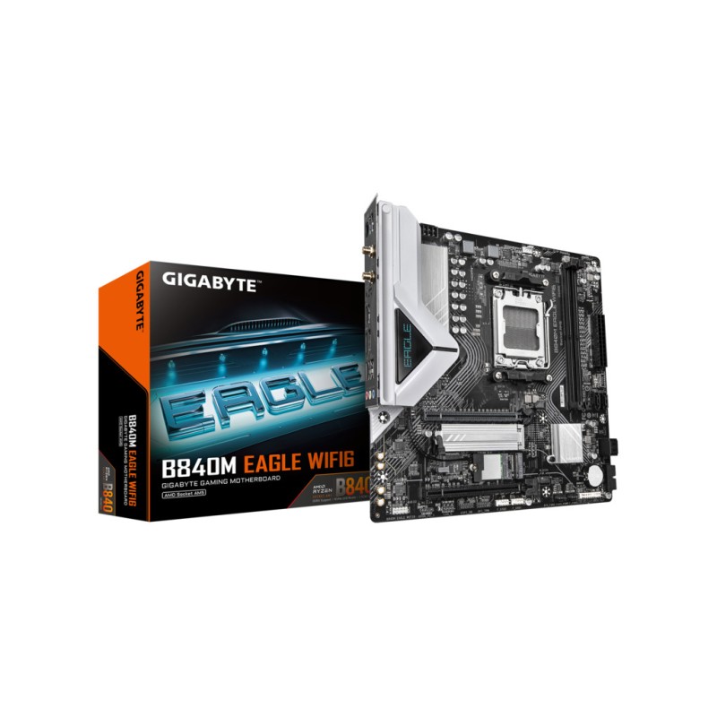 Gigabyte B840M Eagle WiFi6 – AM5 mATX matična ploča, DDR5, 2× M.2, 4× SATA, HDMI, DP, USB‑C, 7× USB