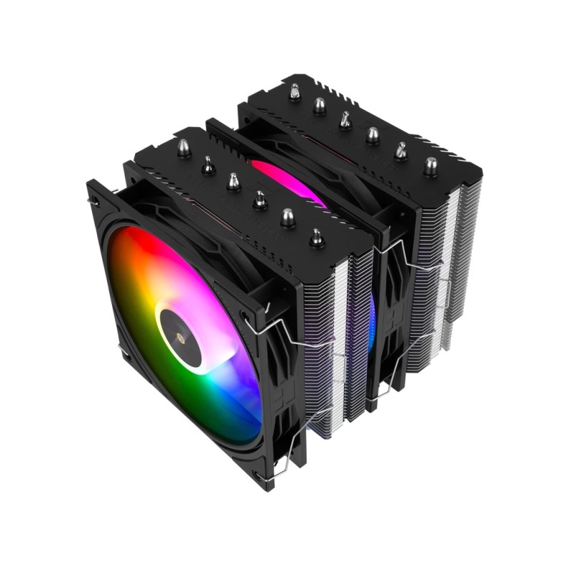 Inter-Tech PA120 SE ARGB 1700 – 120 mm crni A‑RGB CPU hladnjak, 1700 RPM, kompatibilan s Intel i AMD platformama