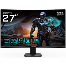 Gigabyte GS27FC EU1 – 27‑inčni VA monitor 1500R, 1920×1080 FHD, 250 cd/m², 180 Hz, 1 ms, 2× HDMI, 1× DP