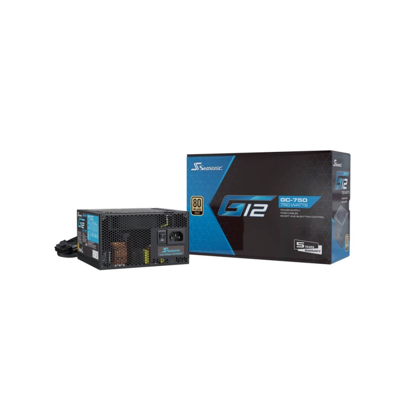 Inter‑Tech SSP‑750RT2 750 W 80 PLUS Gold ATX napajanje, aktivno hlađenje, crna boja, 12 cm ventilator.