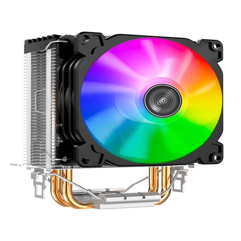 Inter-Tech CR‑1200 CPU hladnjak – 92 mm RGB ventilator, crna boja, visina 128 mm, TDP 95 W, jednostruki toranj.