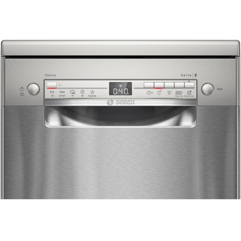 Bosch SPS2HKI42E Perilica posuđa Serie 2 – 45 cm, inox, energ. klasa E, 10 setova, 8,9 L, 46 dB.
