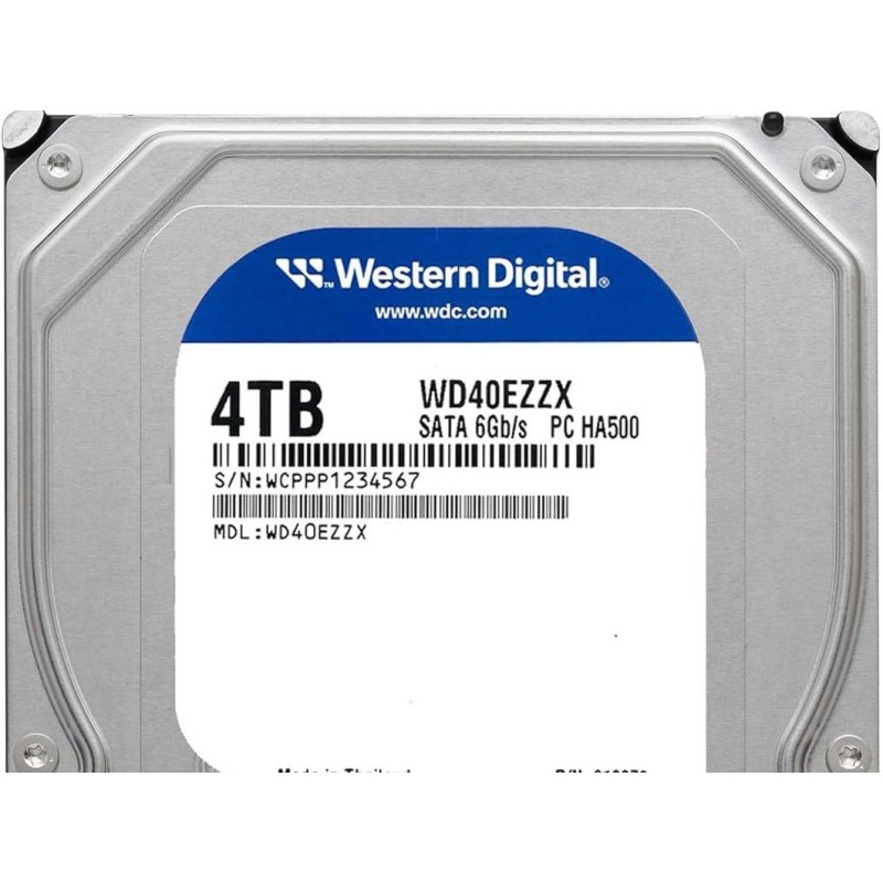 WD 4TB SATA3 128 MB Blue HDD - 5400 RPM, 4 TB kapaciteta, 128 MB predmemorija.